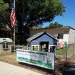 A closer view of front play area- the play house in the forefront  was designed and built by Eagle Scout Nicolas Crumley (a former preschooler).